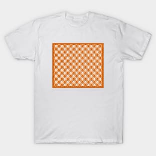 Modern Ochre Scandinavian Checkered Pattern with Jute Texture T-Shirt